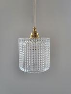Vintage glazen hanglamp geslepen glas uit Frankrijk retro, Minder dan 50 cm, Nieuw, Vintage, Ophalen of Verzenden