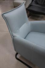 Luxe fauteuil Aron Jess Design metaal leer lichtblauw (4x), Huis en Inrichting, Fauteuils, Ophalen, Nieuw, Metaal, 50 tot 75 cm