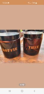 2 glazen koffie en thee voorraad potten/retro glazen potten, Antiek en Kunst, Ophalen of Verzenden