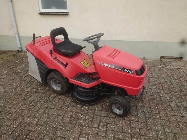 Honda Hydrostaar 2113 Zitmaaier, Tuin en Terras, Grasmaaiers, Gebruikt, Benzine-grasmaaier, 50 cm of meer, Cirkelmaaier, Opvangzak