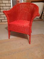 Rode rieten stoel, Huis en Inrichting, Fauteuils, Ophalen of Verzenden, Zo goed als nieuw, 75 tot 100 cm, 50 tot 75 cm