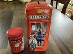 Spaarpot telefooncel en postbus en nog een van kunststof, Ophalen of Verzenden, Zo goed als nieuw, Steen, Aardewerk of Keramiek
