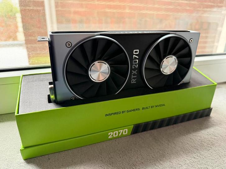 Nvidia RTX 2070 FE, Computers en Software, Videokaarten, Gebruikt, Nvidia, PCI-Express 3.0, GDDR6, HDMI, DisplayPort, DVI, Ophalen