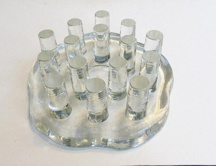 Glazen theepot warmer Georgeshutter art glas W Duitsland '70, Antiek en Kunst, Antiek | Glas en Kristal, Ophalen of Verzenden