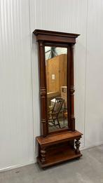 Antieke mahonie spiegel met onderkast, Ophalen of Verzenden, Rechthoekig