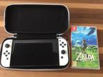 Nintendo Switch oled wit ZGAN met garantie, Met 2 controllers, Zo goed als nieuw, Ophalen, Met games