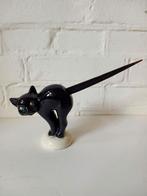 Vintage Goebel keramieken kat met houten staart., Ophalen of Verzenden, Zo goed als nieuw, Hond of Kat, Beeldje of Figuurtje