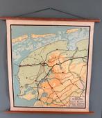 Vintage schoolkaart Friesland – R. Bos, Ophalen of Verzenden, Aardrijkskunde