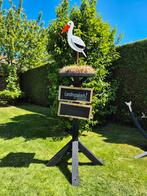 -TE HUUR- Ooievaar op nest/ooievaarspaal complete pakket!, Kinderen en Baby's, Kraamcadeaus en Geboorteborden, Ophalen, Zo goed als nieuw