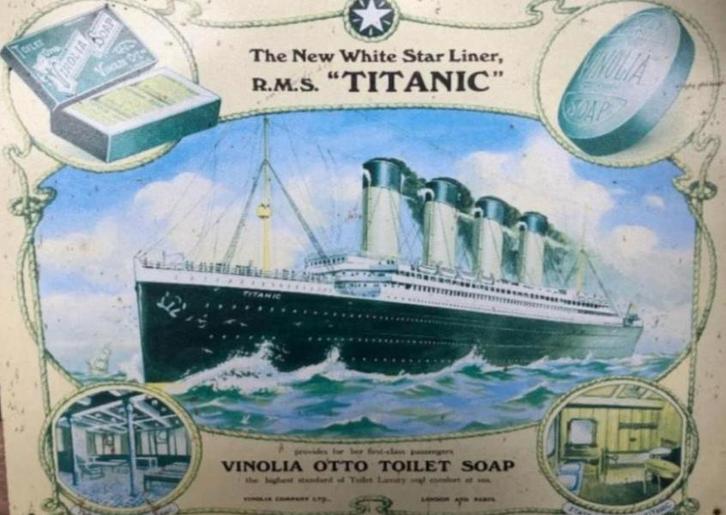 Metalen reclamebord Titanic en zeep (40x30), Verzamelen, Merken en Reclamevoorwerpen, Zo goed als nieuw, Reclamebord, Ophalen of Verzenden