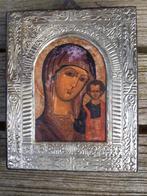 Italiaanse Icoon "Moeder Gods/Kindje Jezus  Riza Zilver 925, Ophalen of Verzenden