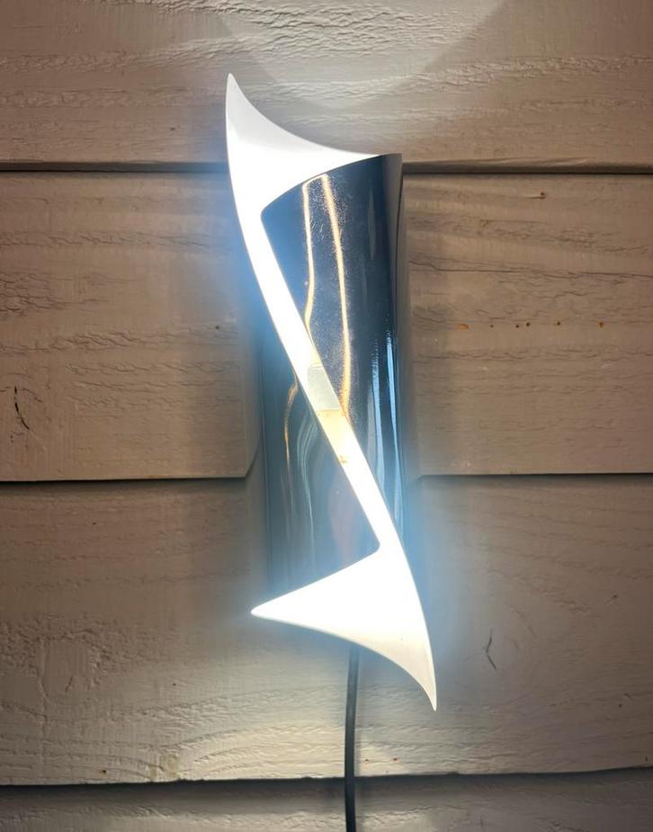 Vintage space age wokkel lamp, Huis en Inrichting, Lampen | Wandlampen, Gebruikt, Metaal, Ophalen of Verzenden