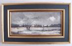 Frans de Jongh - Winterlandschap - olieverf op triplex, Antiek en Kunst, Ophalen of Verzenden