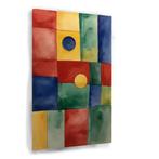 Waterverf figuren abstract canvas 40x60cm - 18mm., Antiek en Kunst, Kunst | Schilderijen | Abstract, Verzenden