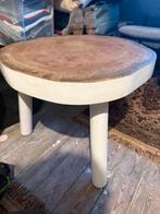 Boomstam tafeltje / bijzettafel, Ophalen, 50 tot 100 cm, Rond, Zo goed als nieuw