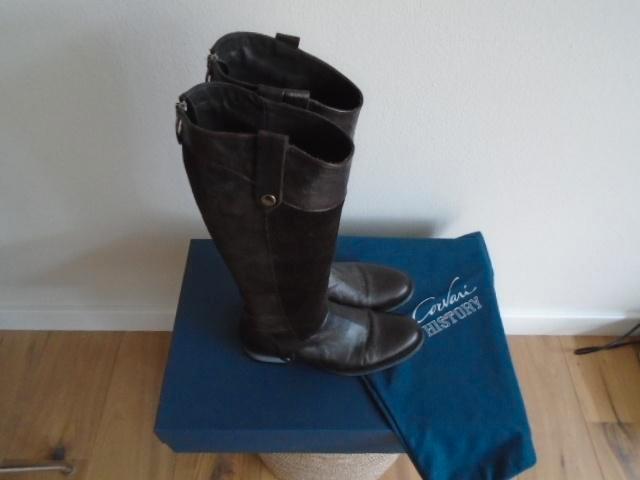 Corvari hoge donker bruine leren laarzen, rijlaars rits 38,5, Kleding | Dames, Schoenen, Nieuw, Hoge laarzen, Bruin, Ophalen of Verzenden