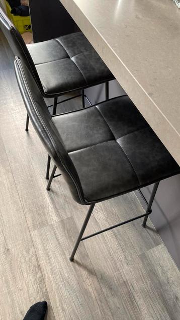 Barstoelen / barkrukken 2 stuks (antraciet grijs met zwart) beschikbaar voor biedingen
