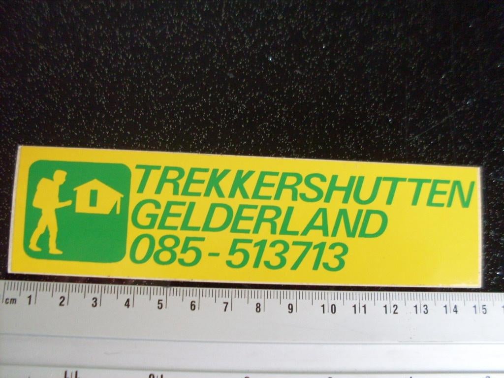 sticker trekkershutten gelderland logo trekkers hutten, Verzenden, Zo goed als nieuw, Bedrijf of Vereniging