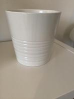 Witte Aardewerk Bloempot Groot, Ophalen, Rond, Binnen, Zo goed als nieuw