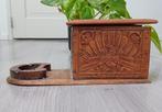 antiek houten sigaretten dispenser, Verzamelen, Rookartikelen, Aanstekers en Luciferdoosjes, Ophalen of Verzenden, Gebruikt, Tabaksdoos of Verpakking