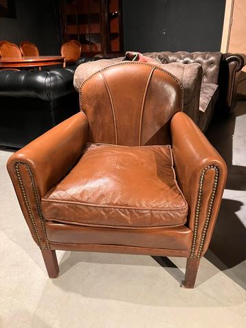 Vintage Runderleren Fauteuil 