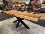 Boomstamtafel Suar hout 220 spinpoot Direct/leverbaar E-7285, Ophalen, #Industrieel#Boomstam#Suarhout#Spinpoot#220, 50 tot 100 cm