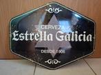 Zeldzaam emaillebord Estrella Galicia bier (zwart), Ophalen of Verzenden, Nieuw, Reclamebord, Plaat of Schild, Overige merken