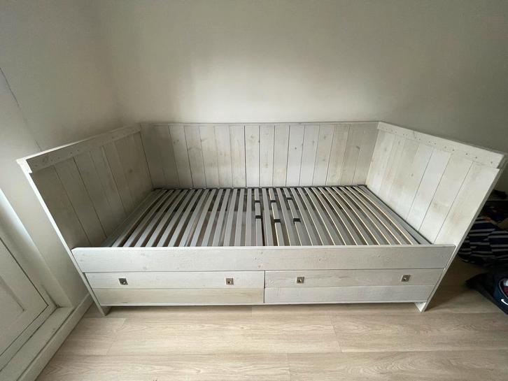 Kajuitbed steigerhout, Kinderen en Baby's, Kinderkamer | Bedden, 180 cm of meer, 85 tot 100 cm, Lattenbodem, Ophalen