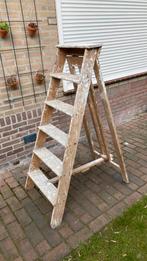 Stevige Brocante industriële shabby chic blank houten trap, 2 tot 4 meter, Gebruikt, Ophalen