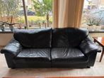 Zwarte lederen bank - comfortabel en stijlvol! 2,5 + 2 zits, Ophalen, Gebruikt, Twee en half zit en een twee zits bank, Driepersoons