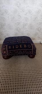 Voetenbankje blauw met bolpoot, Ophalen of Verzenden, Zo goed als nieuw, Rechthoekig