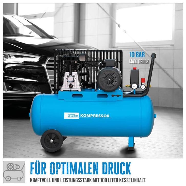 Gude 580/10/100H 4 PK Krachtstroom compressor 100 Liter vat!, Auto diversen, Autogereedschap, Nieuw, Ophalen