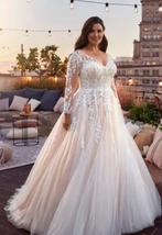 Grote maat 44,46,48,50,(2,54,56,58, Ophalen, Zo goed als nieuw, Wit, Trouwjurk