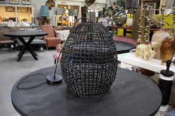 Ronde zwarte open rotan hanglamp Olaki Light & Living beschikbaar voor biedingen