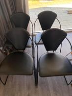 4 zwarte stoelen Vintage Arrben Linda italiaans design, Huis en Inrichting, Stoelen, Ophalen, Gebruikt, Zwart, Vintage