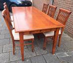 Kersenhouten Eettafel met 6 stoelen, Huis en Inrichting, Ophalen of Verzenden, Zo goed als nieuw