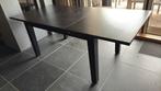 Zwarte uitschuifbare eettafel Ikea Stornas, Ophalen, Gebruikt, 200 cm of meer, 50 tot 100 cm