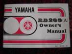Yamaha RD200 A owner's manual RD 200, Motoren, Handleidingen en Instructieboekjes, Yamaha