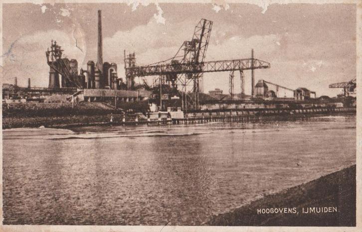 ijmuiden hoogovens 1929 tekst/zegel, Verzamelen, Ansichtkaarten | Nederland, Noord-Holland, Voor 1920, Ophalen of Verzenden