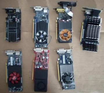 Partij van 7 x Low profile videokaarten (met lage brackets) beschikbaar voor biedingen