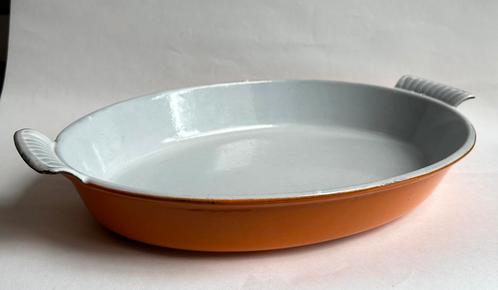 Dru 32 gietijzeren oranje ovenschaal, Antiek en Kunst, Antiek | Schalen, Ophalen of Verzenden