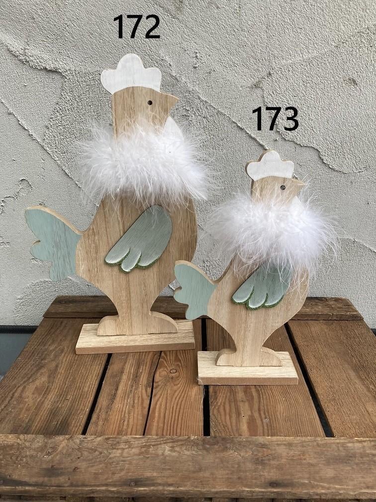 HOUT DECO PASEN 172-173 GROTE en MIDDEL KIP NIEUW, -, -, Nieuw, Ophalen of Verzenden