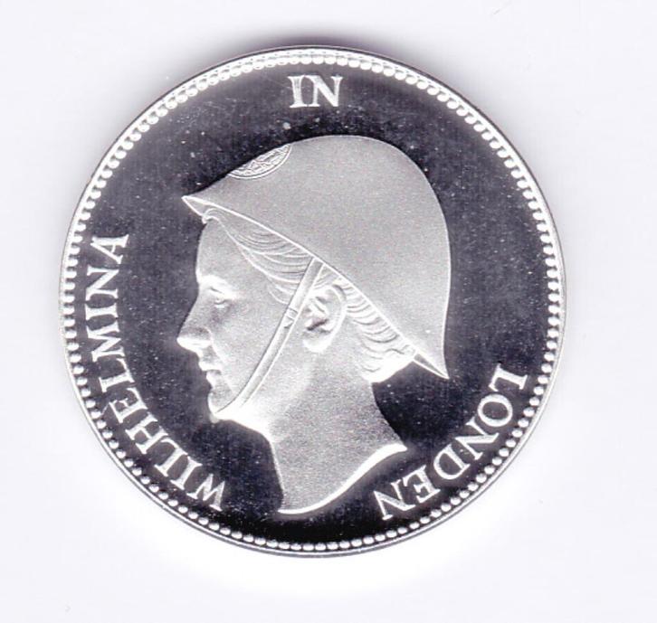 1 gulden 1940 "Wilhelmina in Londen" nieuwslag voor 29 euro, Postzegels en Munten, Munten | Nederland, Losse munt, 1 gulden, Koningin Wilhelmina