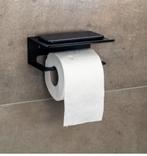 Toiletpapier-rolhouder plankje -zwart metaal- landelijk puur, Ophalen of Verzenden, Nieuw, Zwart, Overige typen