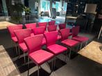 Set van 12 roze kunst lederen stoelen, Ophalen, Gebruikt, Leer, Vijf, Zes of meer stoelen