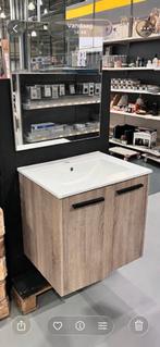 Badkamermeubel met spiegel - eikenkleur, Ophalen, 50 tot 100 cm, Zo goed als nieuw, Minder dan 100 cm