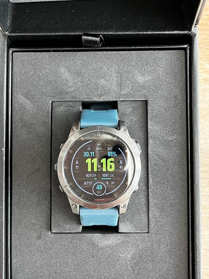 Garmin Epix Gen 2 - Sapphire Edition - 47mm, Sieraden, Tassen en Uiterlijk, Sporthorloges, Gebruikt, Android, Zwart, Afstand, Calorieverbanding