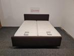 Boxspring bed 160x200 met matrassen. Leveren mogelijk, Bruin, Tweepersoons, Ophalen of Verzenden, Zo goed als nieuw