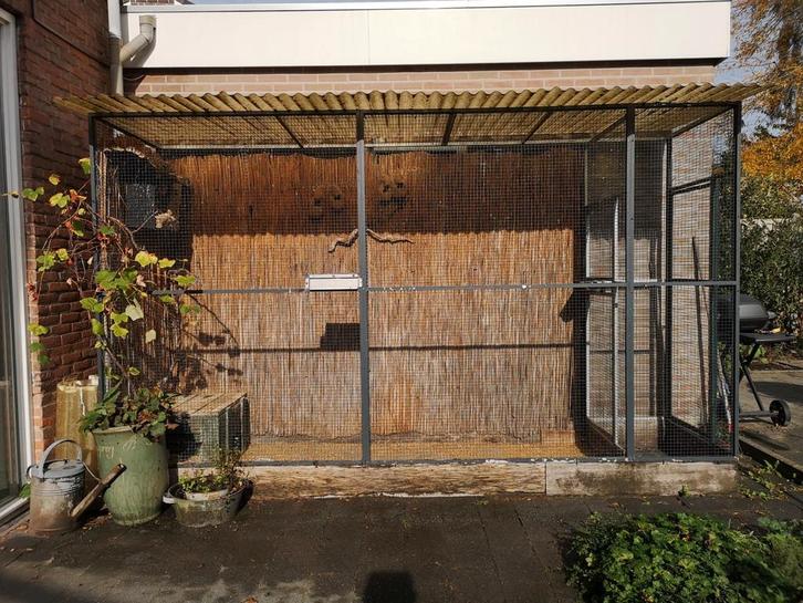 Aluminium volière met sluis 360x100x200, Dieren en Toebehoren, Vogels | Hokken en Kooien, Gebruikt, Volière, Aluminium, Ophalen