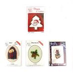 Kerstkaarten en kersthanger om zelf te borduren (set van 4), Verzenden, Nieuw, Handborduren, Borduurpakket